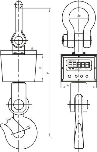 XZ-KCE 50噸防撞防磁防水直視電子吊鉤秤結構圖紙